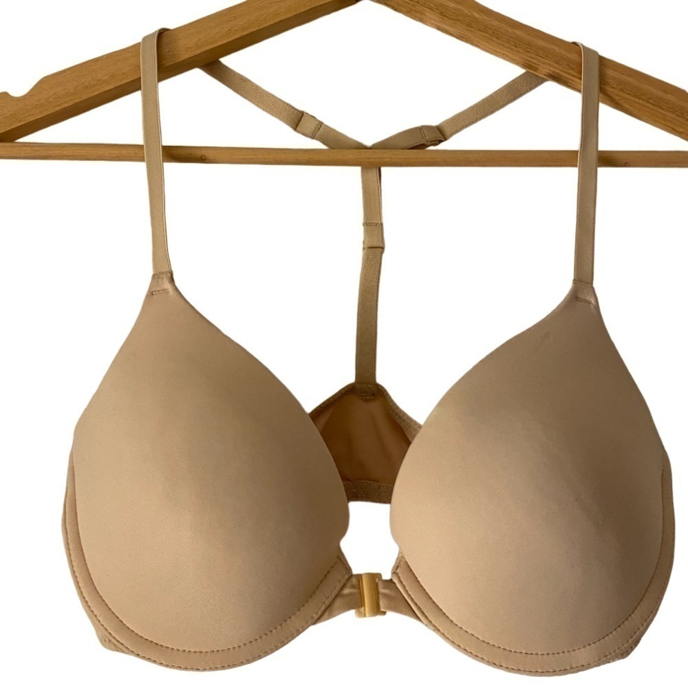 PINK NUDE COLORED PADDED BRA WITH FRONT CLASP